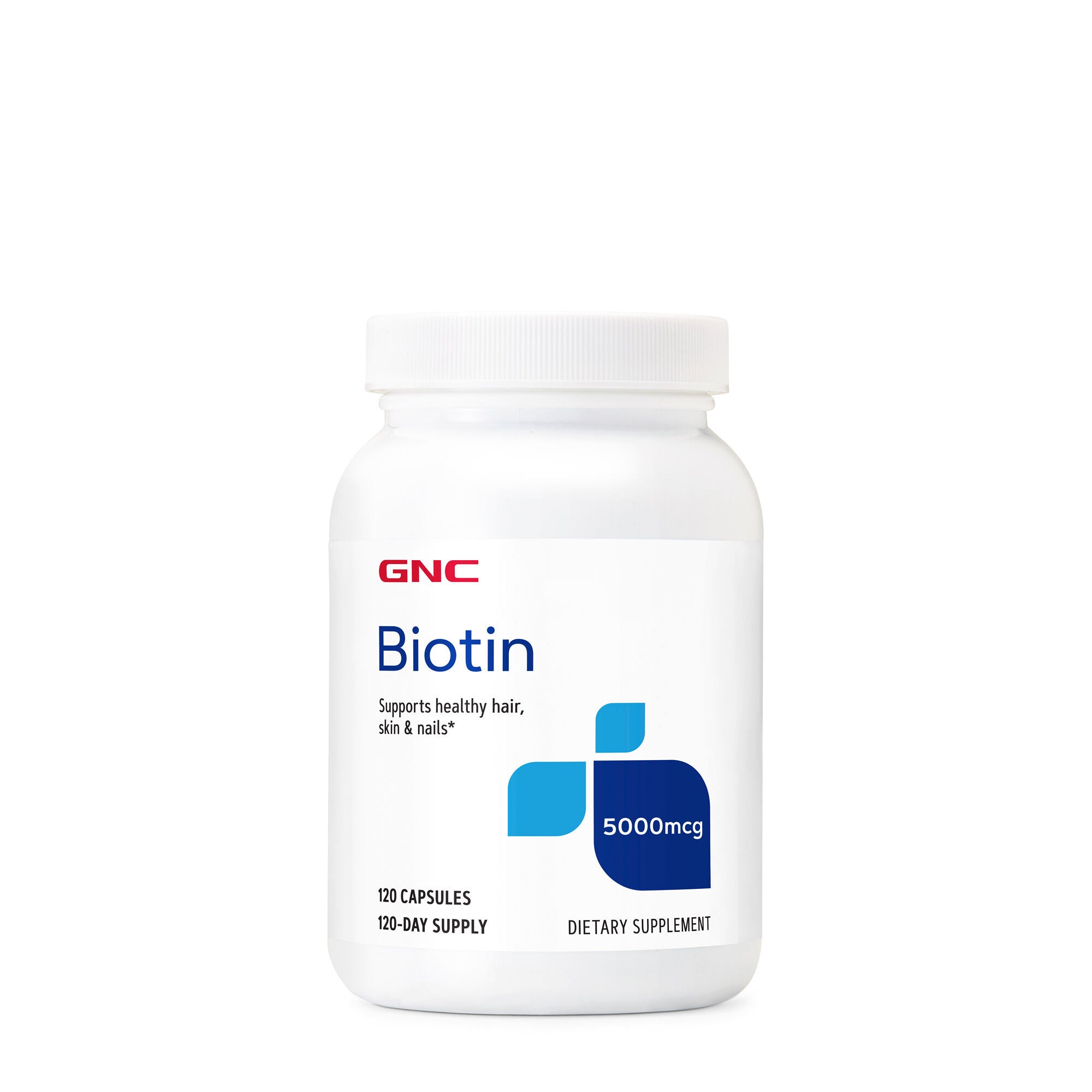 Biotin 5000mcg - 120 Capsules (120 Servings)  | GNC